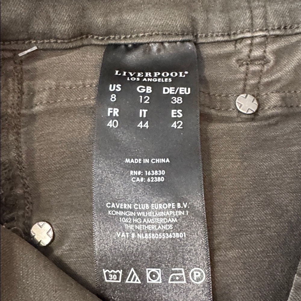 Liverpool Dark Olive Skinny Jeans - Picture 10 of 10